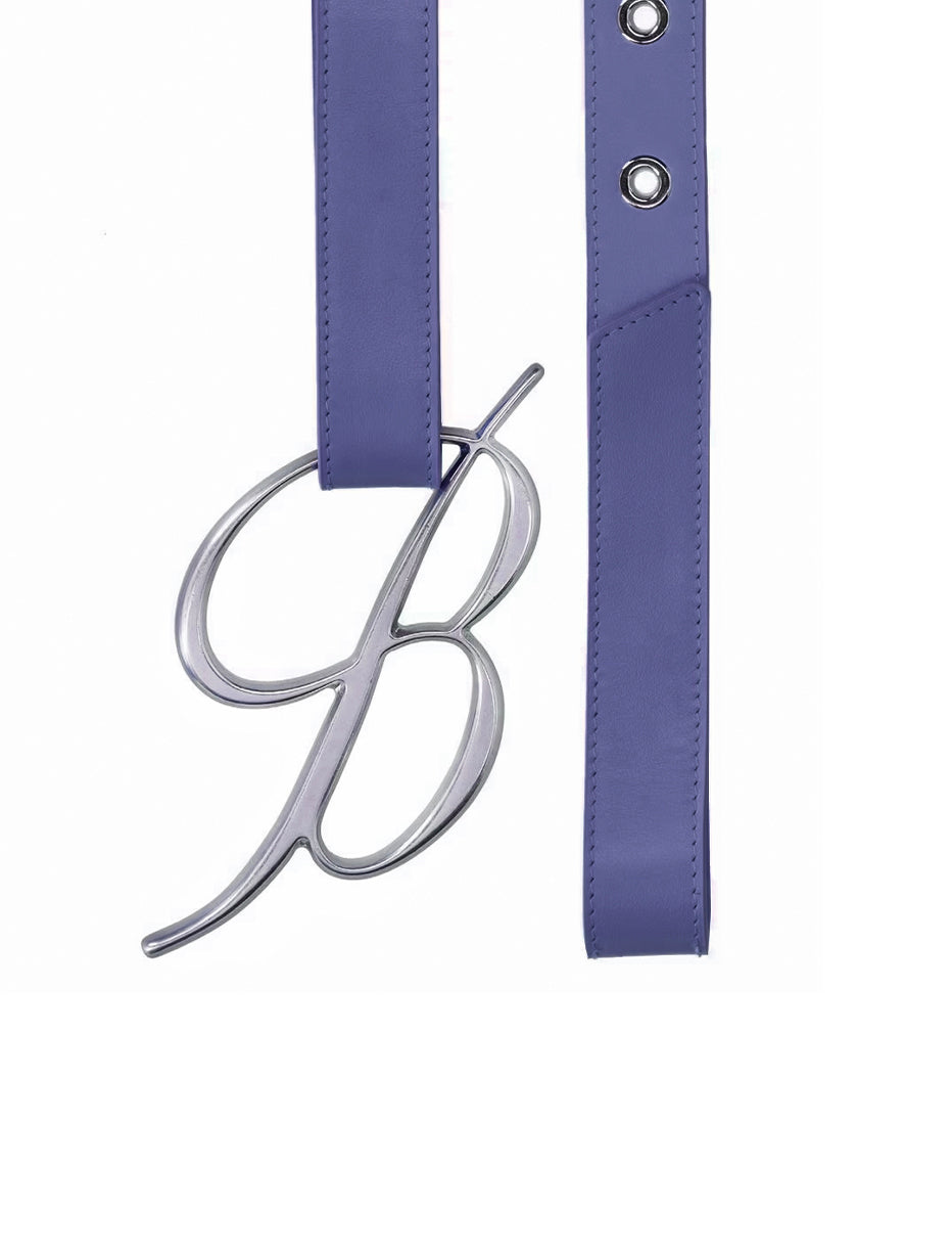 Blumarine Ultraviolet Leather Logo Belt