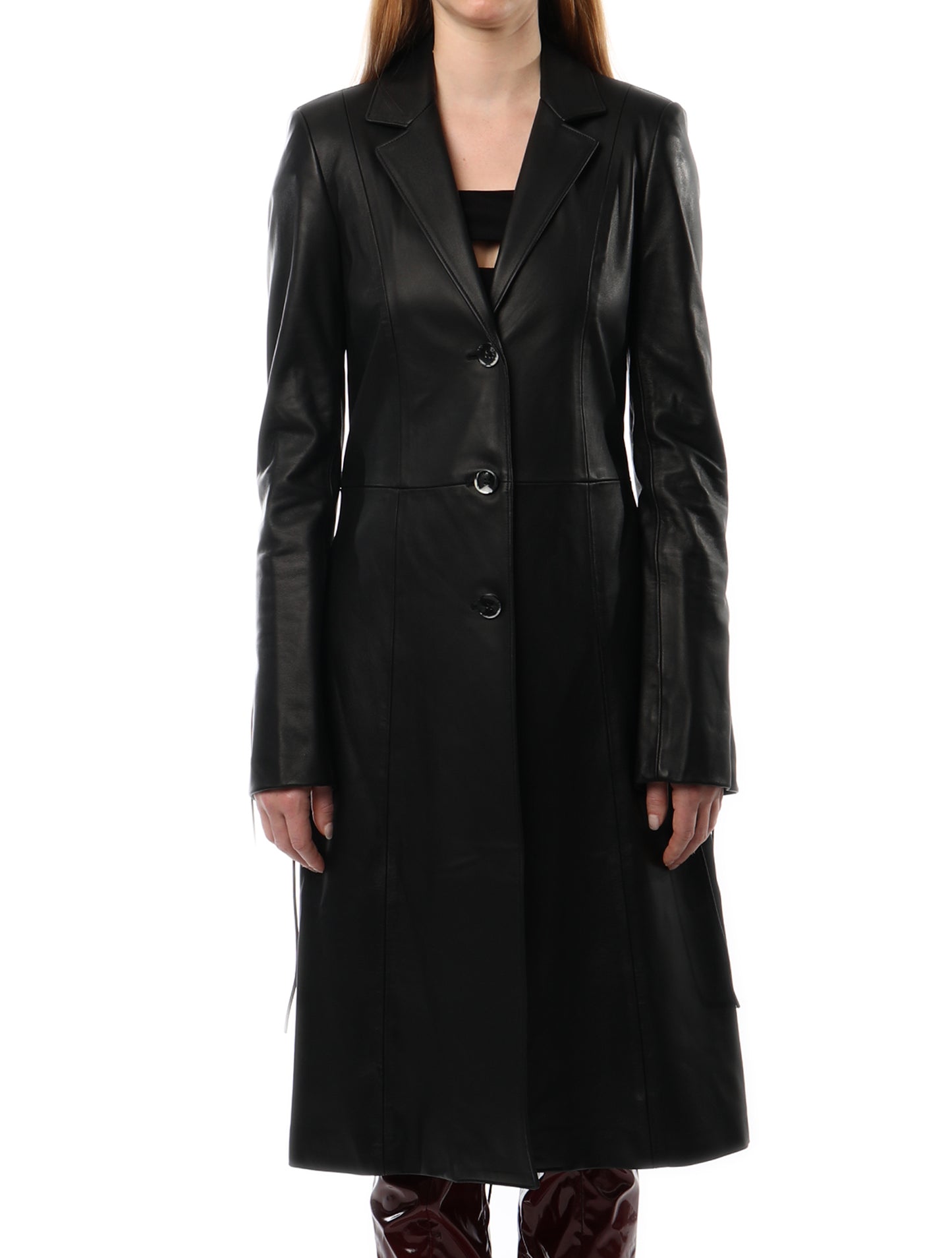 PRISCAVera Leather Laced Trench Coat