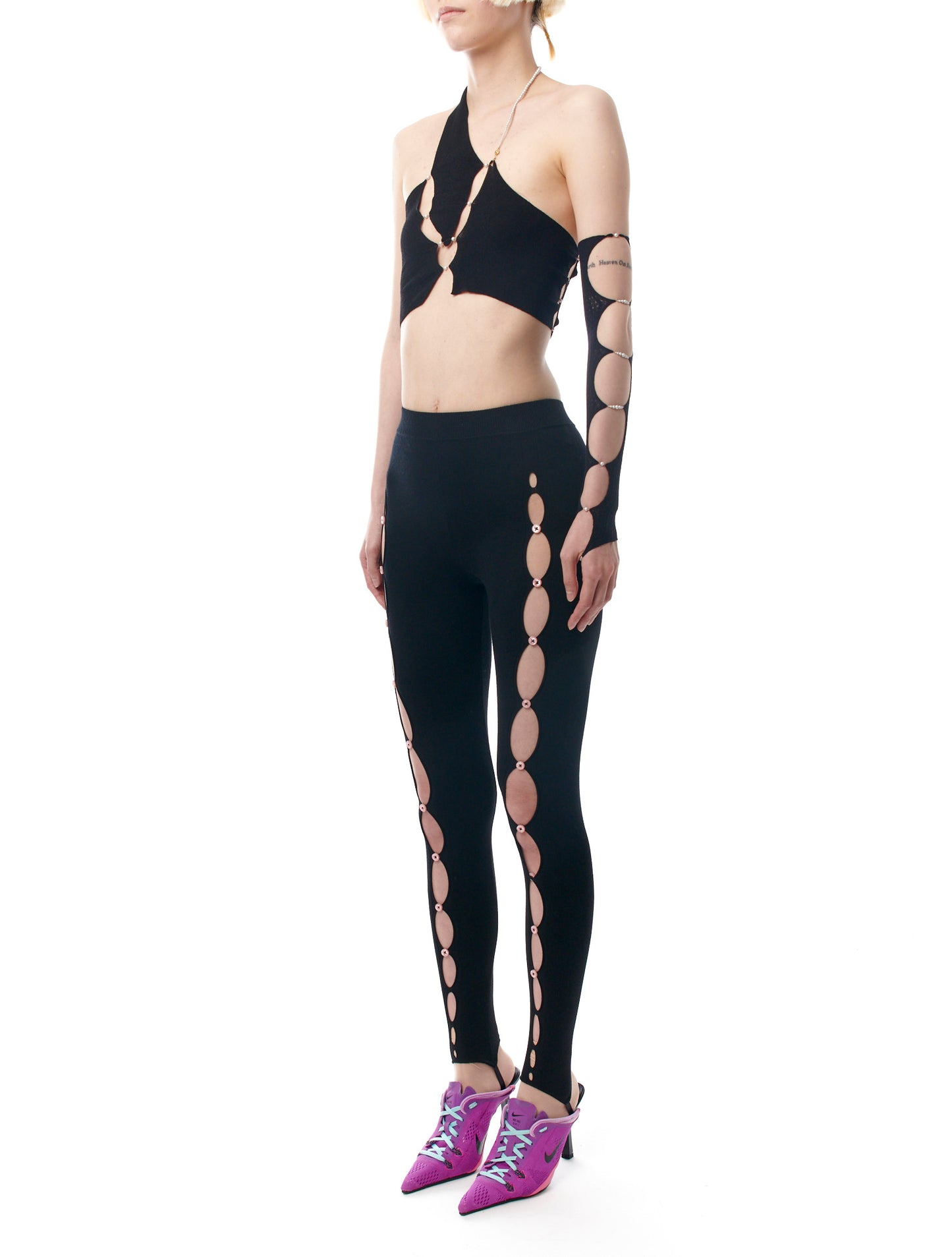Rui Black Cutout Stirrup Leggings