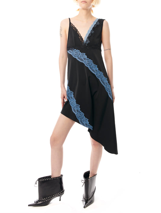 Vaillant Asymmetrical Black Lace Dress