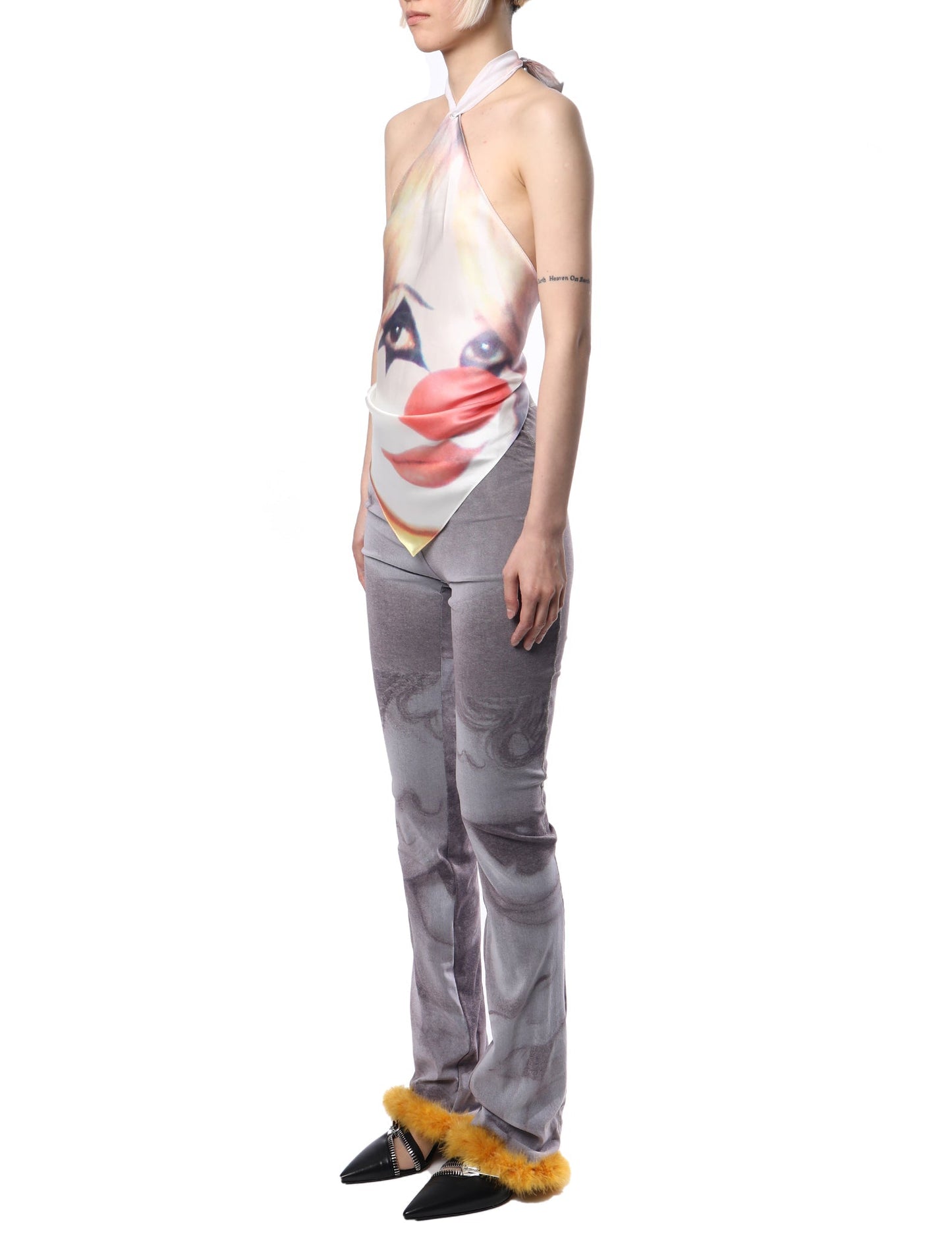 Cowboys of Habit Clown Silk Halter Neck Top
