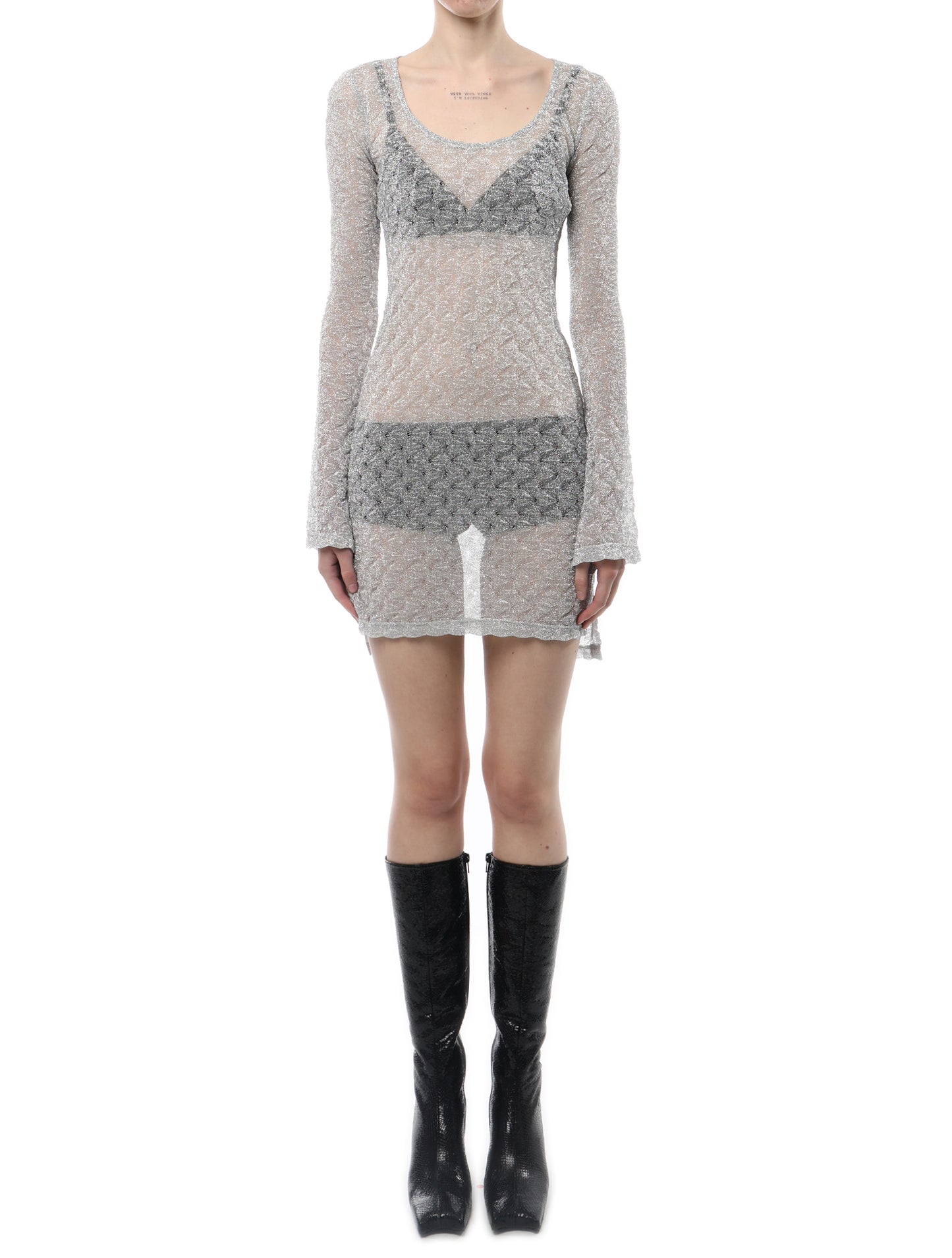 PRISCAVera Metallic Bauble Knit Dress