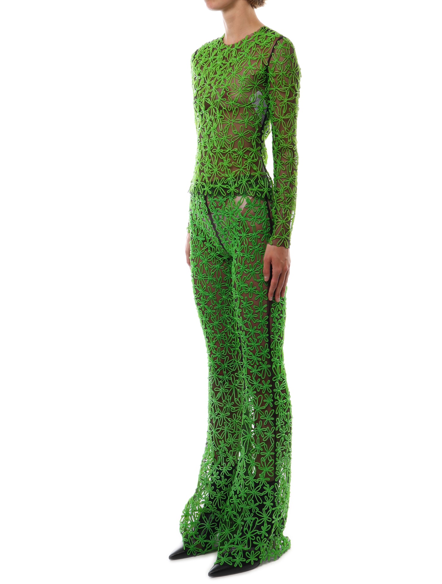 Kasia Kucharska Green Floral Longsleeve Top