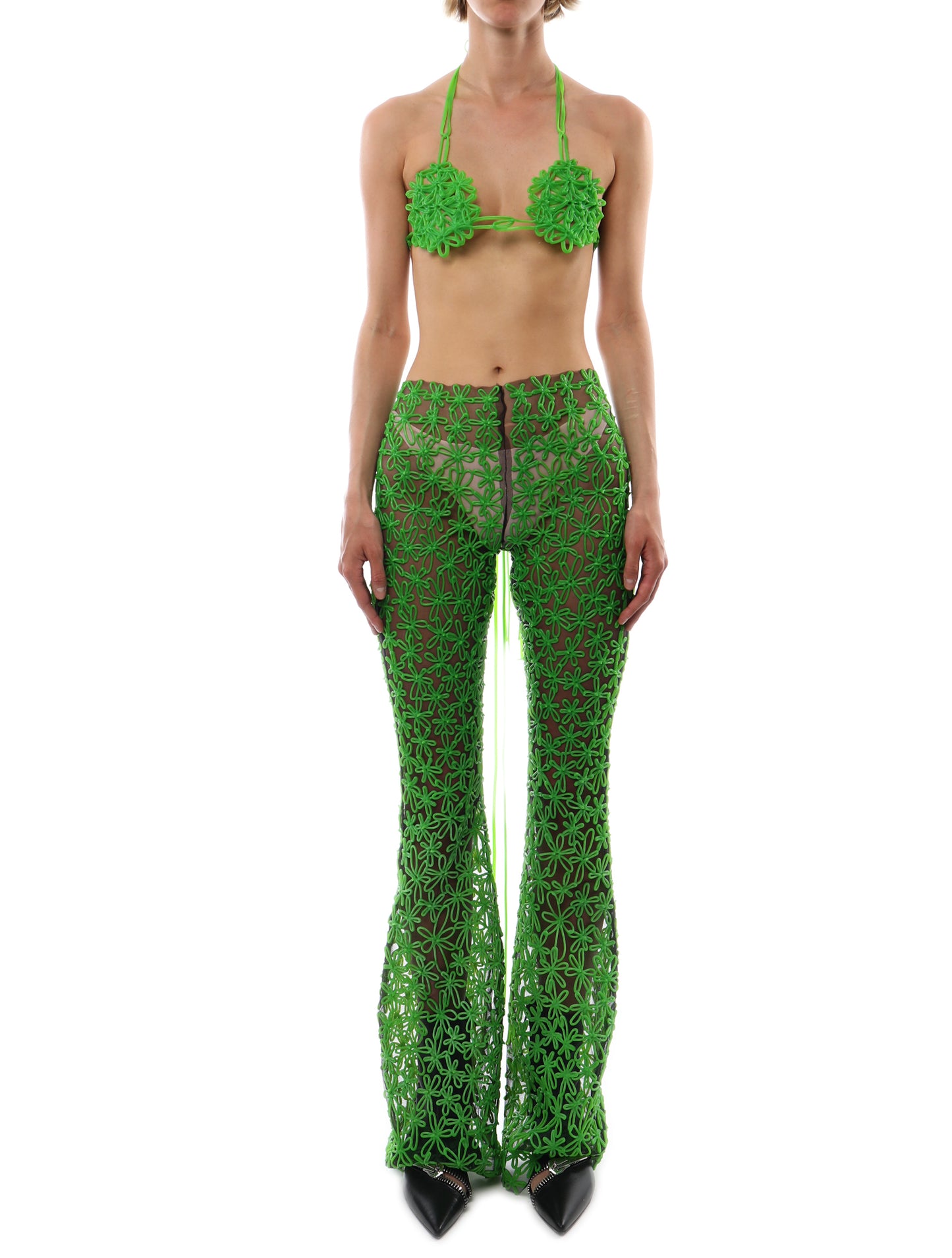 Kasia Kucharska Green Flower Bikini Top