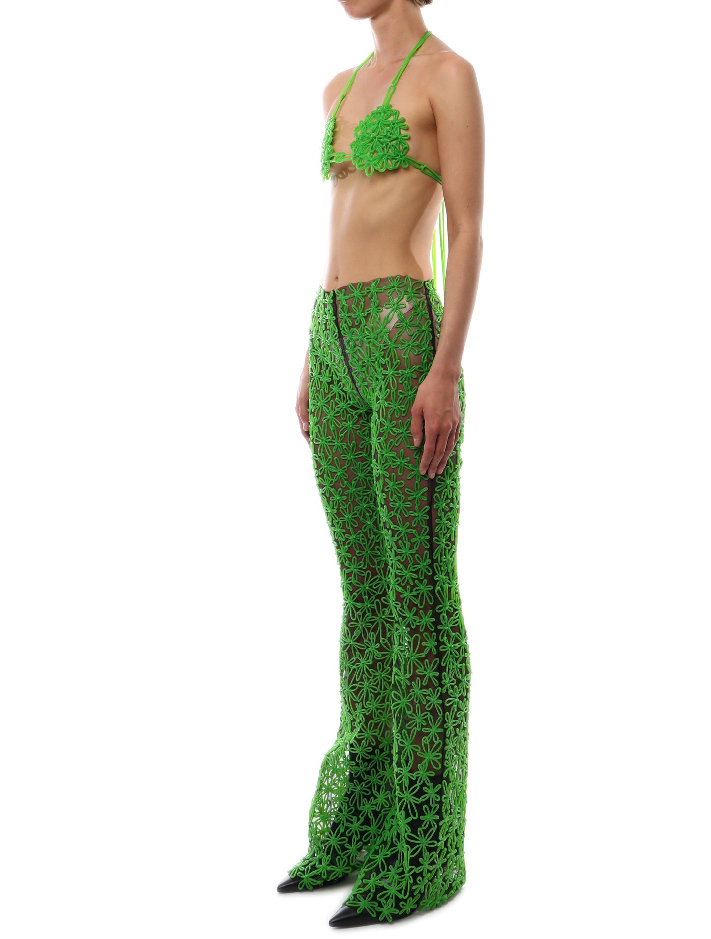 Kasia Kucharska Green Flower Bikini Top