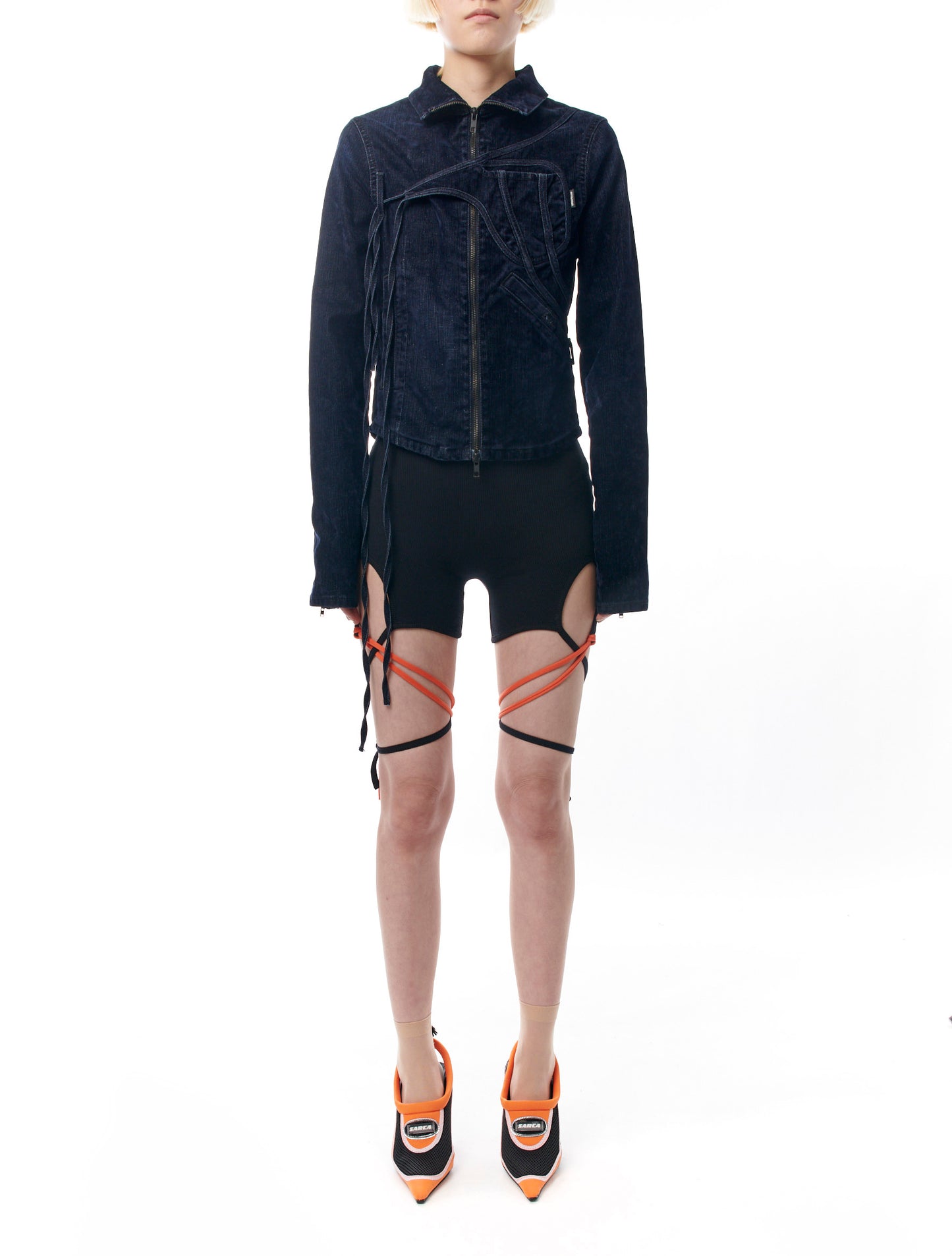Ottolinger Fitted Velvet Denim Jacket