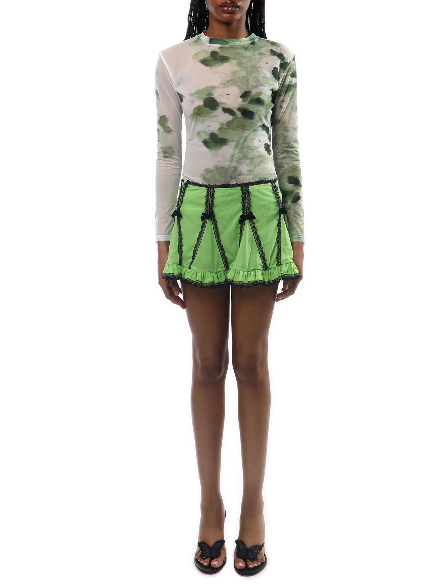 Yuhan Wang Floral Printed Mesh Top