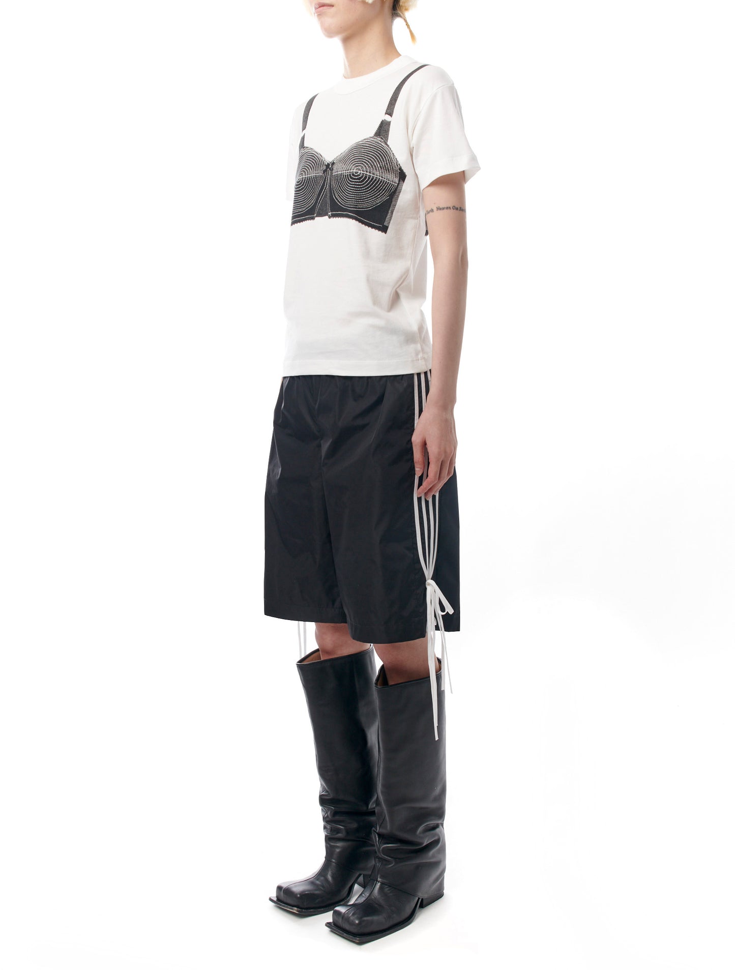 Fidan Novruzova Giada Bow Stripe Nylon Shorts