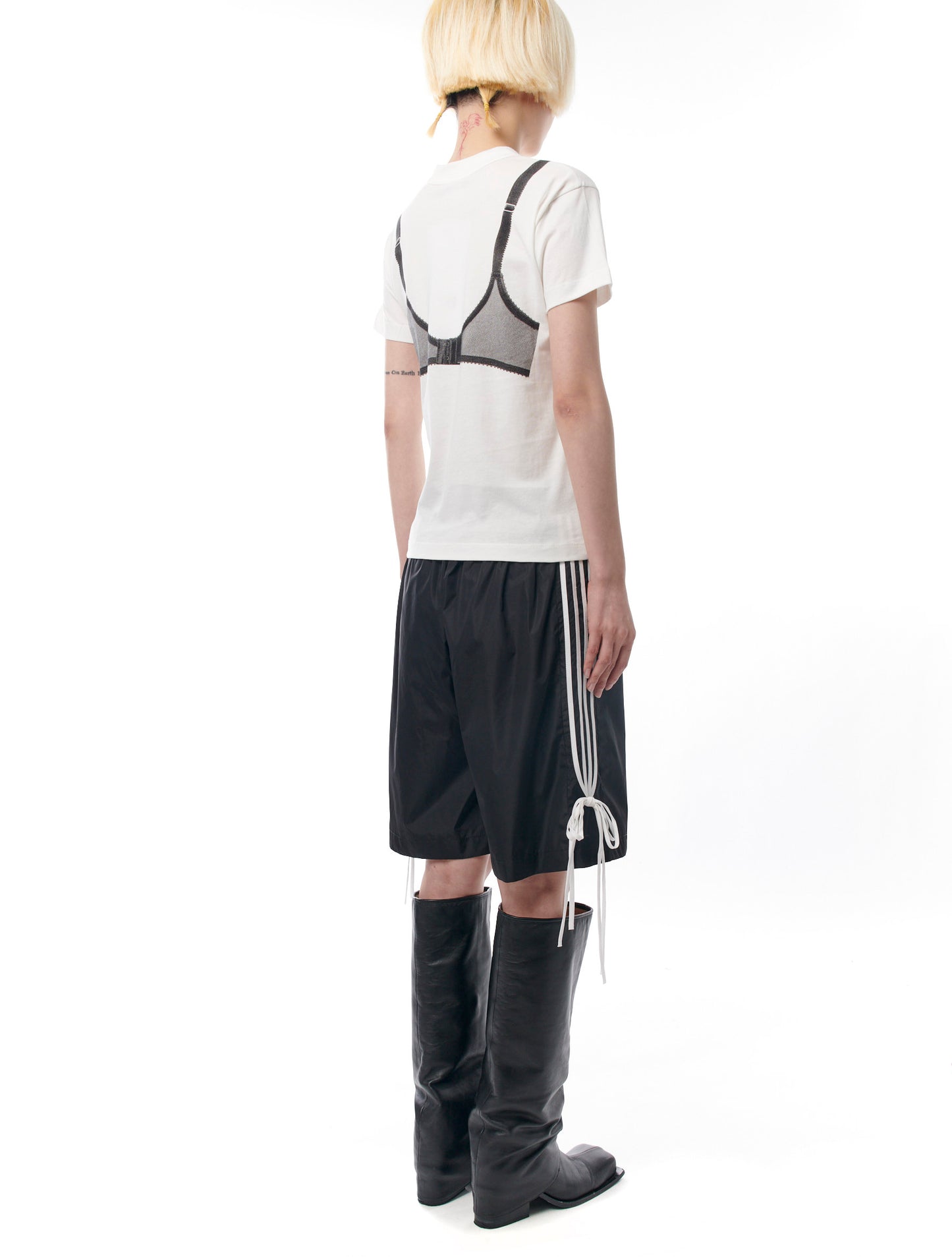 Fidan Novruzova Giada Bow Stripe Nylon Shorts