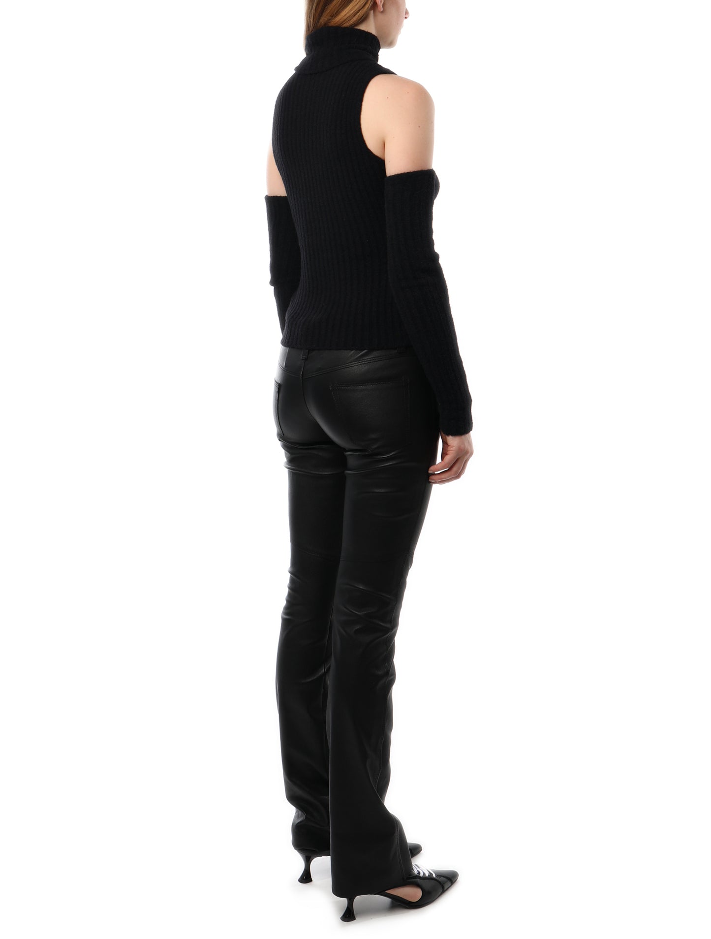 Blumarine Brushed Rib Knit Turtleneck Top