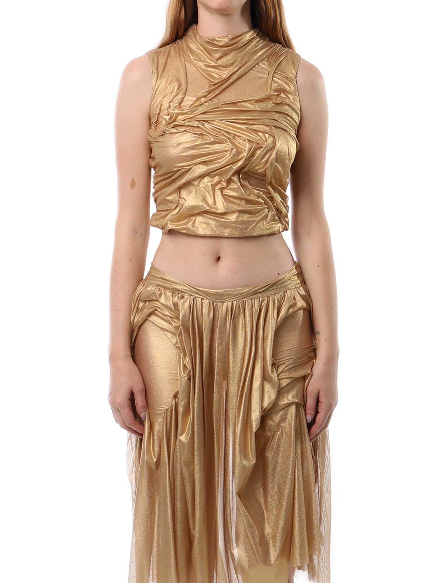 Di Petsa Gold Wetlook Top
