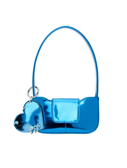 Justine Clenquet Dylan Metallic Blue Bag