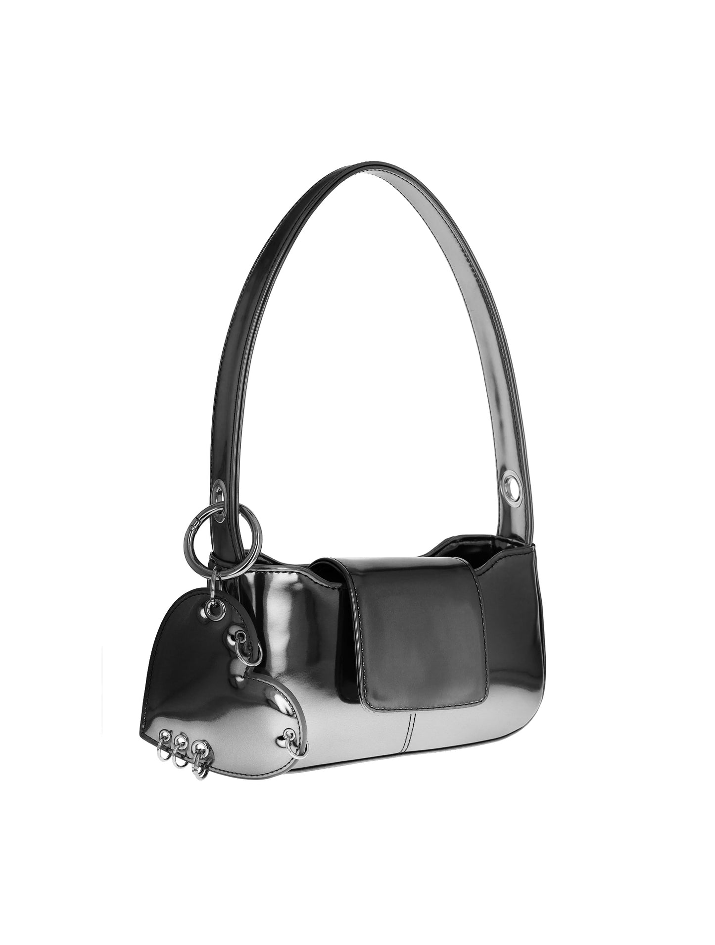 Justine Clenquet Dylan Metallic Gun Metal Bag