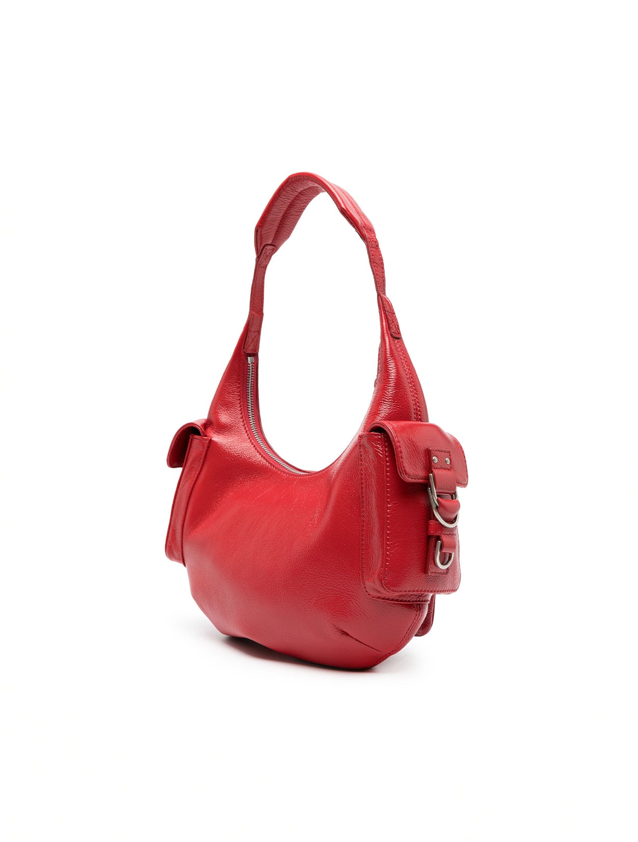 Blumarine Small Red Cargo Pocket Hobo Bag