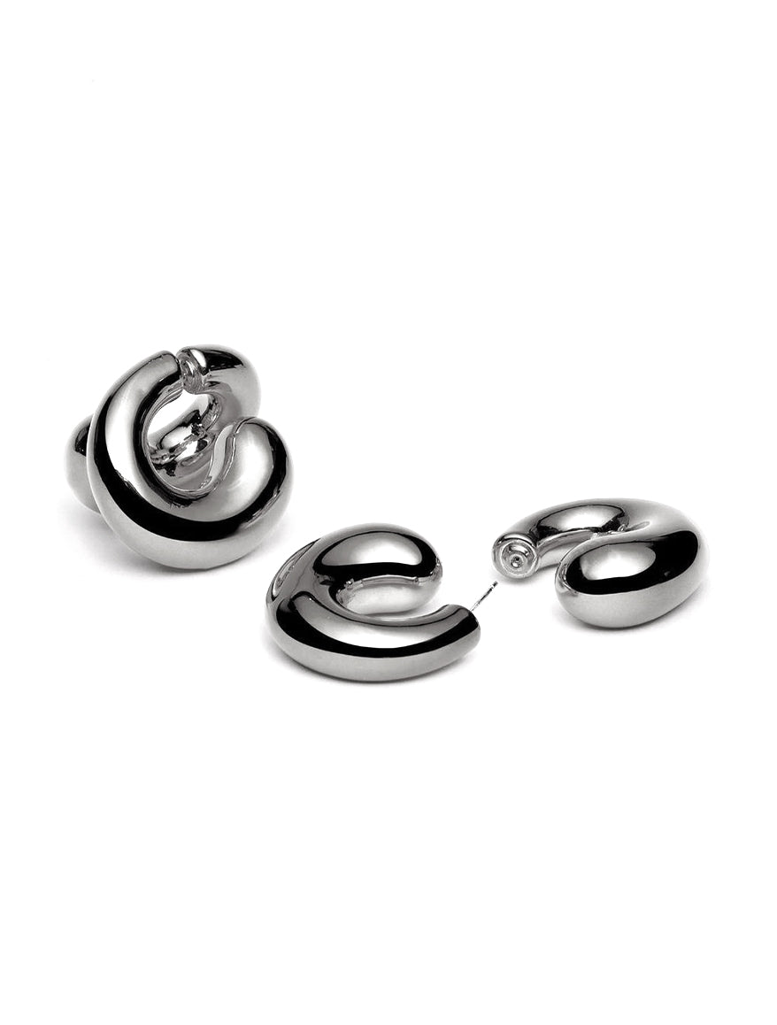 Hugo Kreit Silver Big Bud Hoops