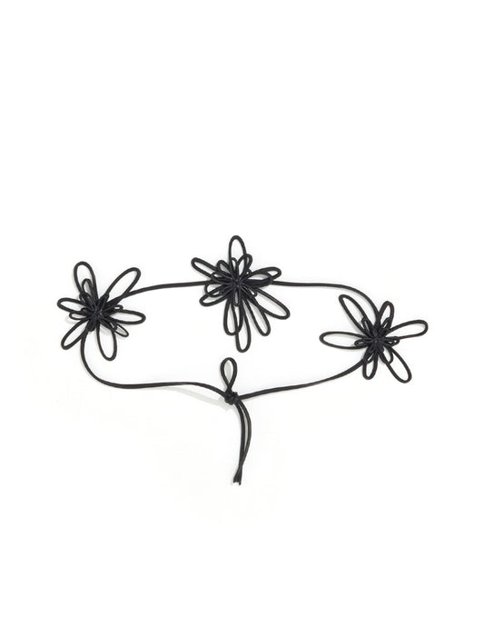 Kasia Kucharska Black Floral Triplet Belt