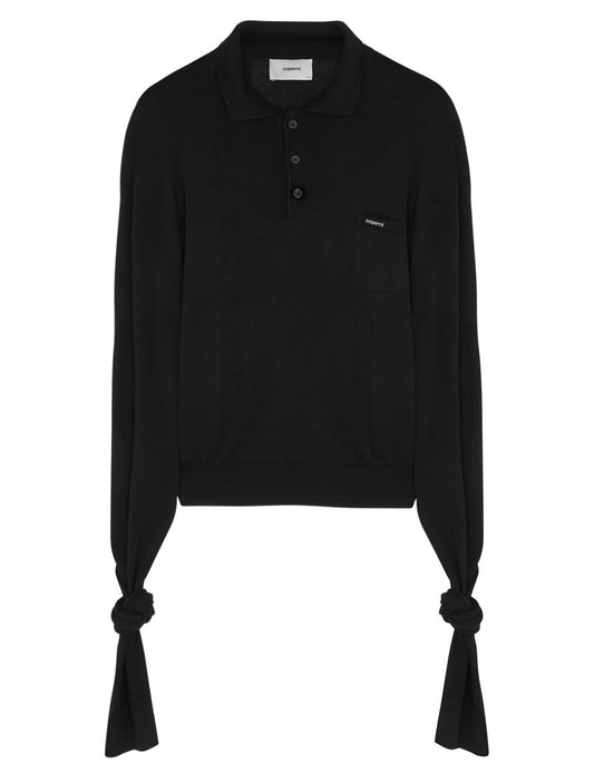 Coperni Knotted Sleeves Polo Jumper