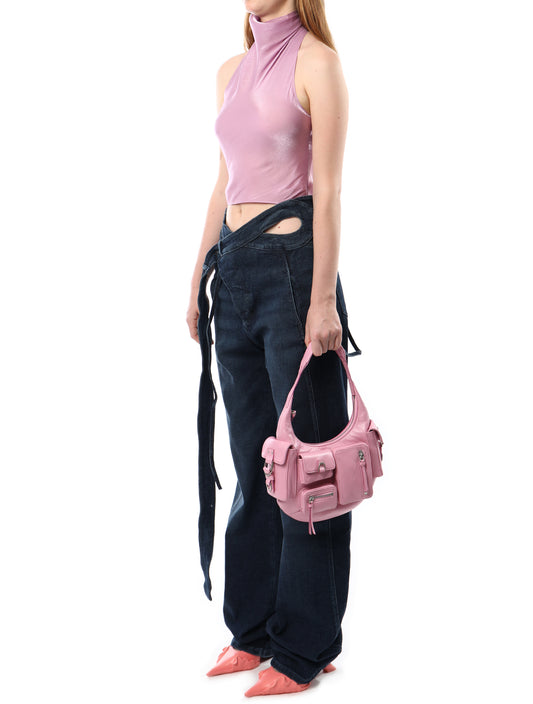 Blumarine Small Pink Cargo Pocket Hobo Bag
