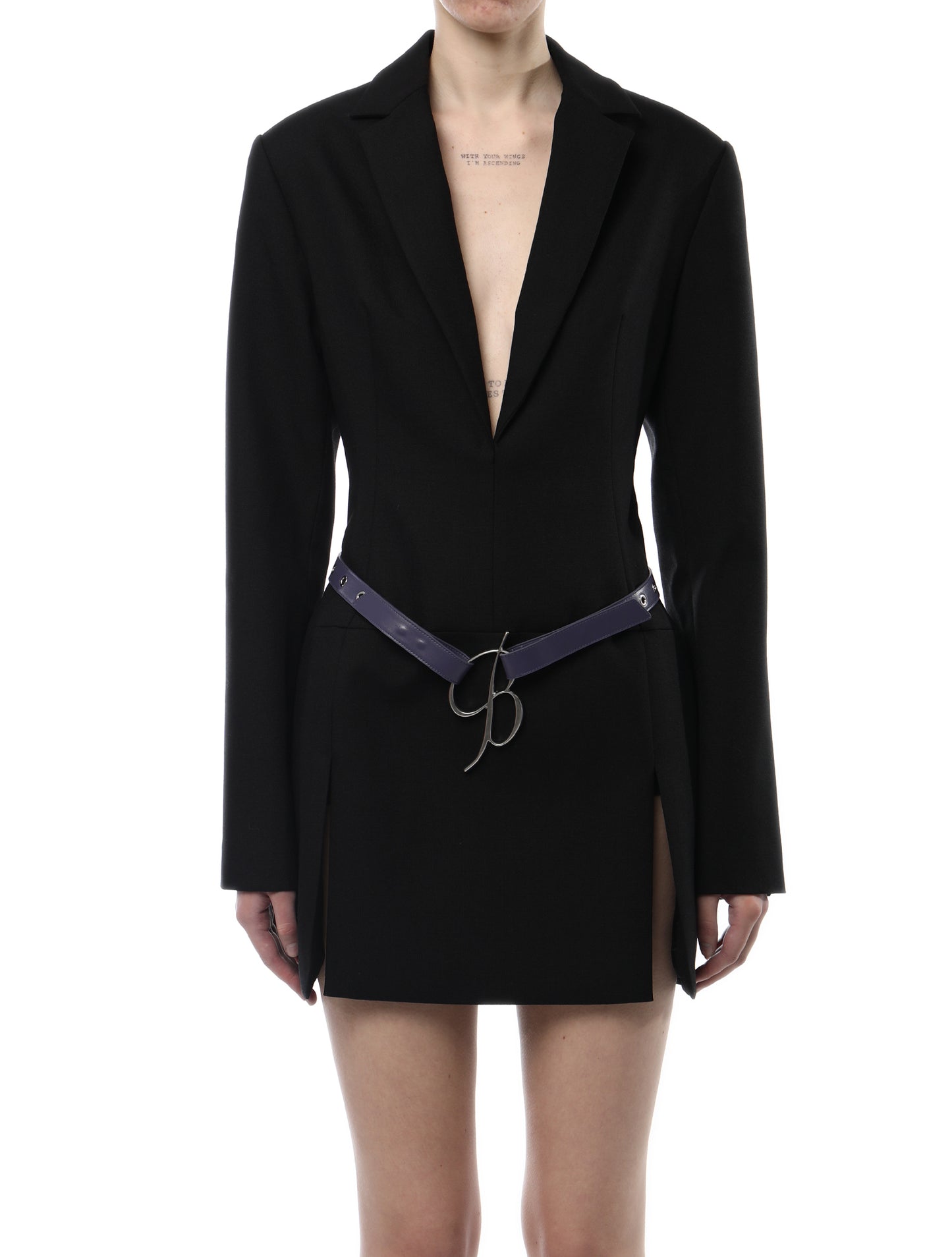Blumarine Ultraviolet Leather Logo Belt