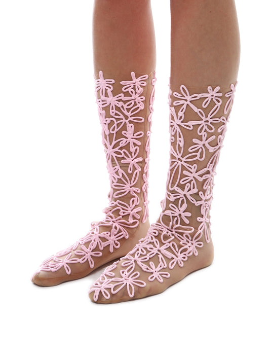 Kasia Kucharska Pink Floral Socks
