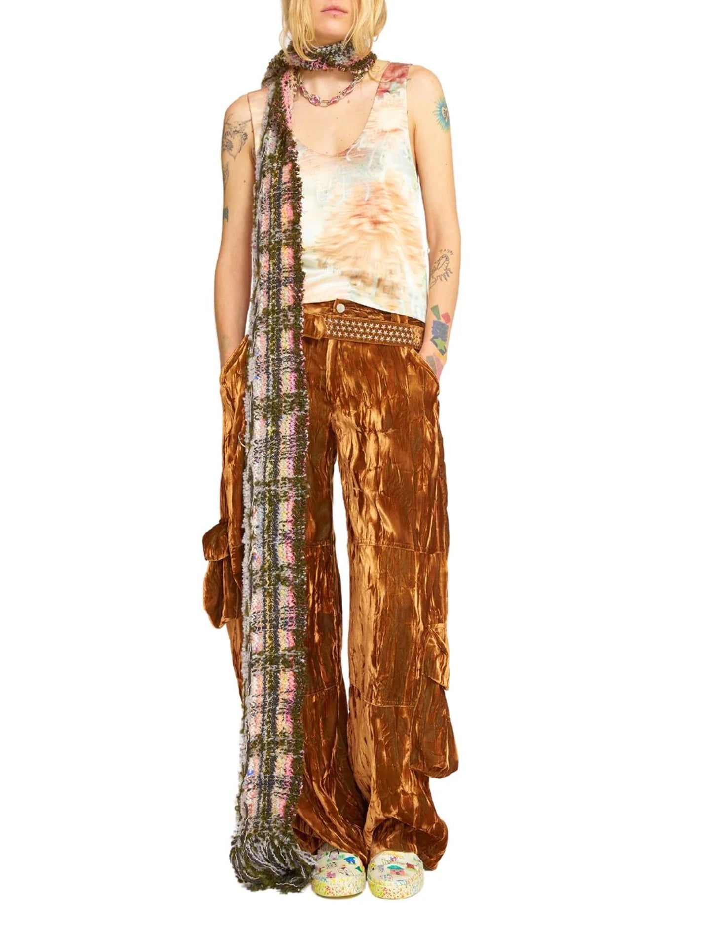 Collinda Strada Vitelli Plaid Skinny Scarf