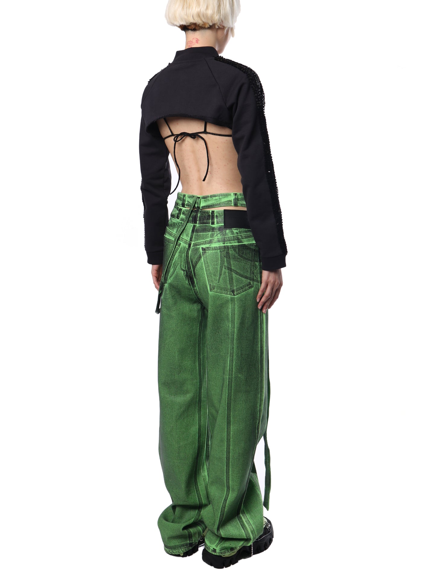 Ottolinger Green Paint Signature Wrap Jeans