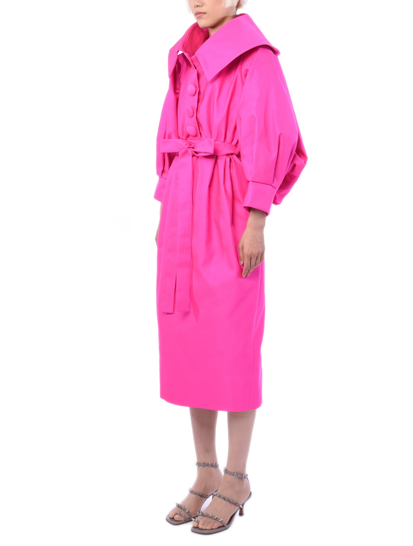 Richard Quinn Fuchsia Pink Dress Coat