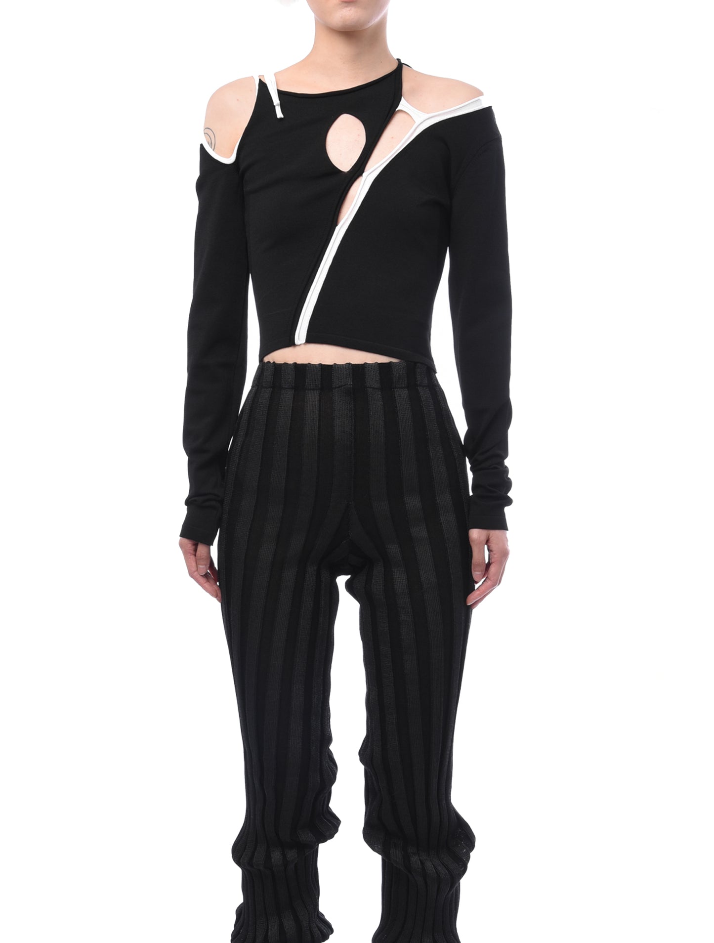 Ottolinger Knit Strappy Long Sleeve Top