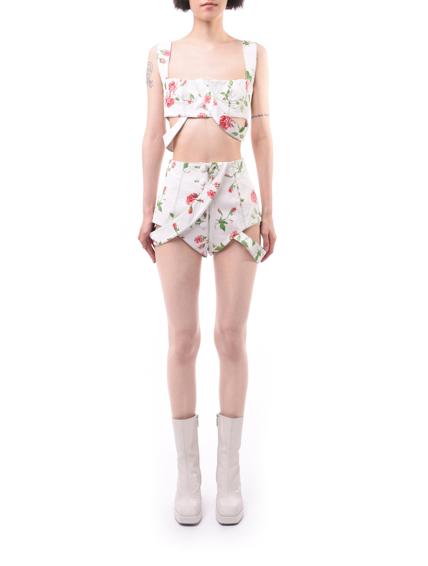 Yuhan Wang Rose Print Mini Shorts