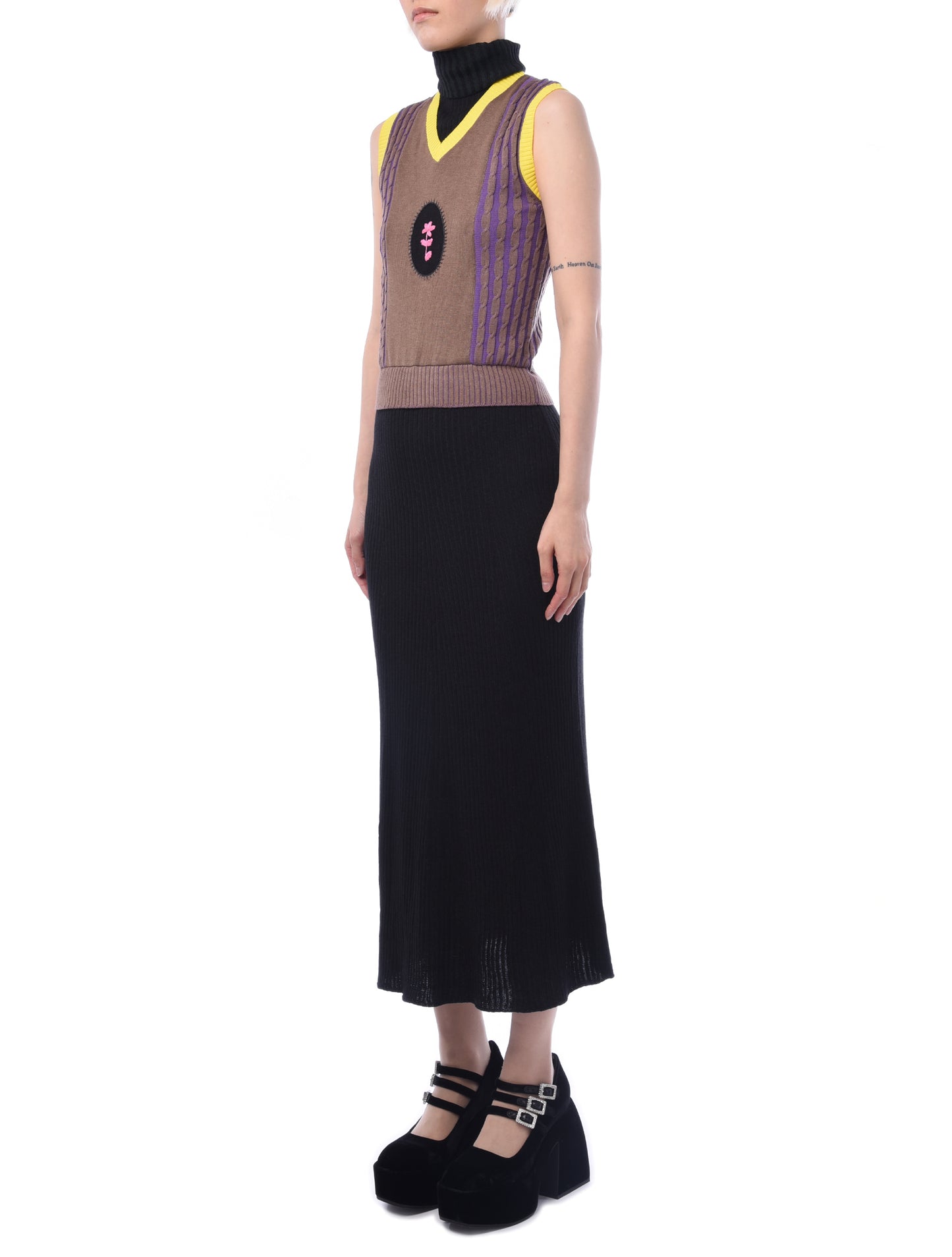 Cormio Wang Embroidered Vest Dress
