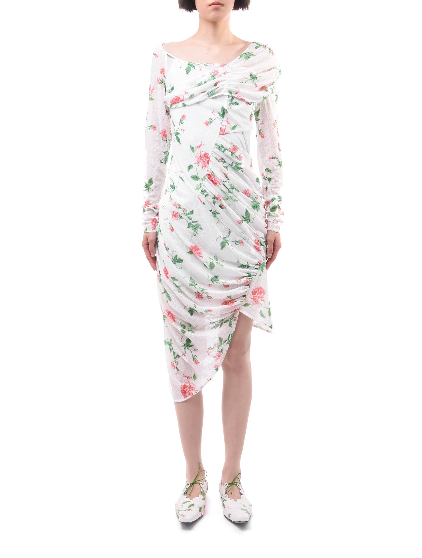 Yuhan Wang Rose Floral Draped Dress