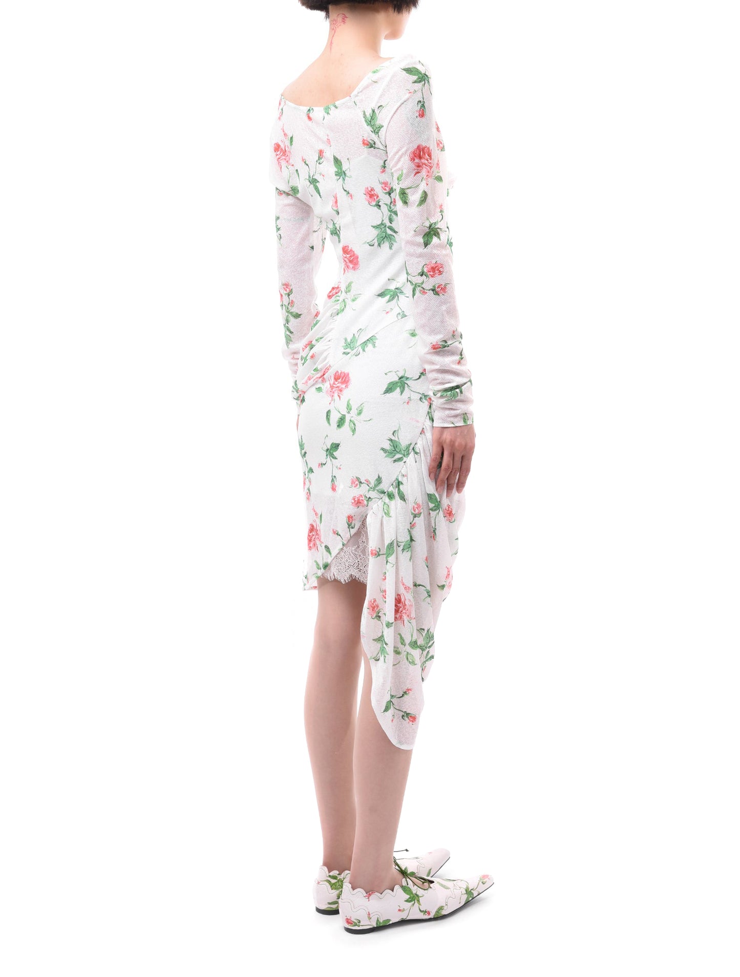Yuhan Wang Rose Floral Draped Dress