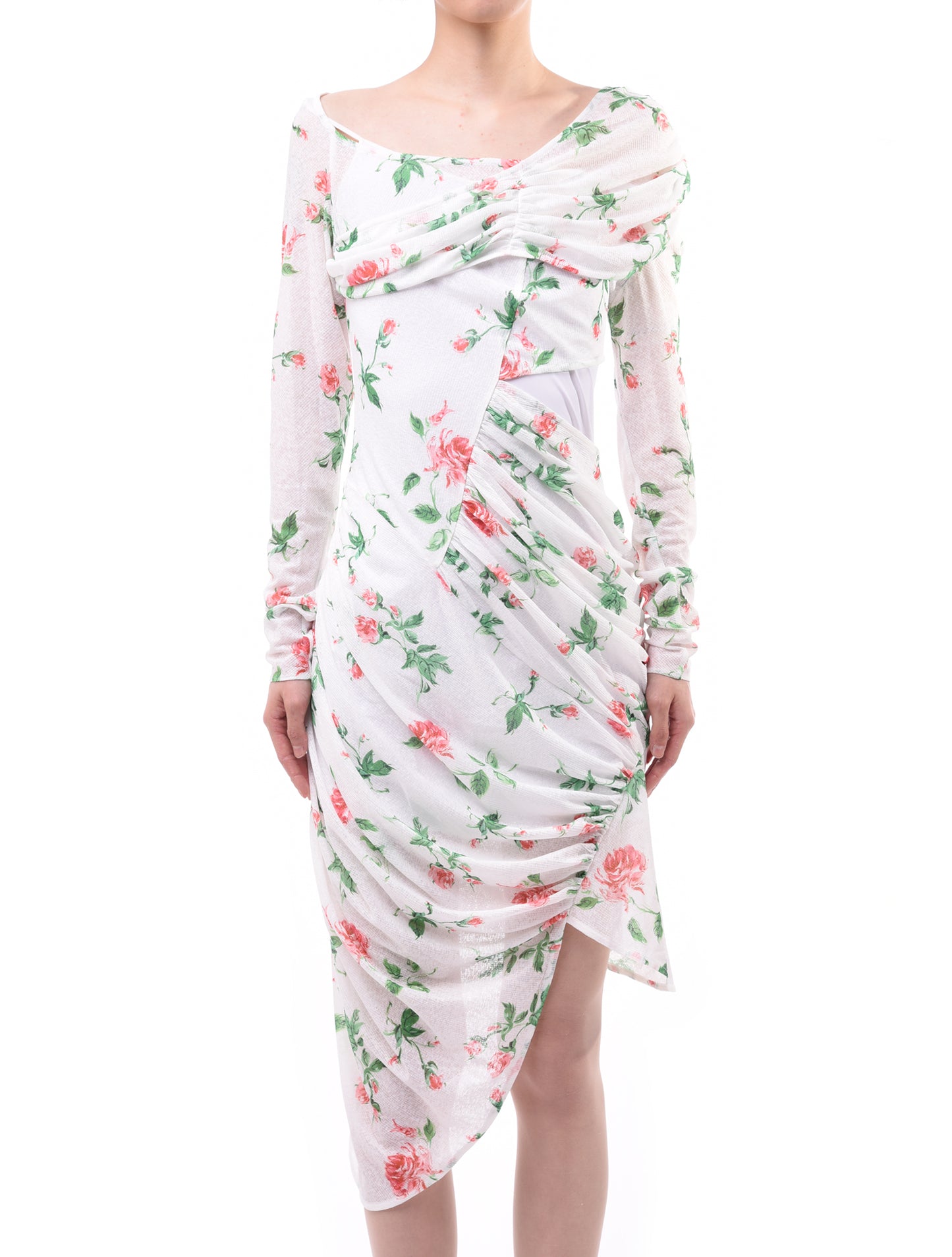 Yuhan Wang Rose Floral Draped Dress
