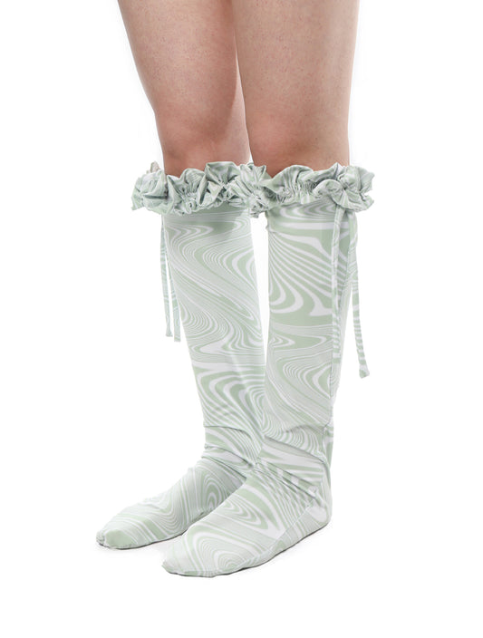 Florentina Leitner Green Laicy Knee High Socks