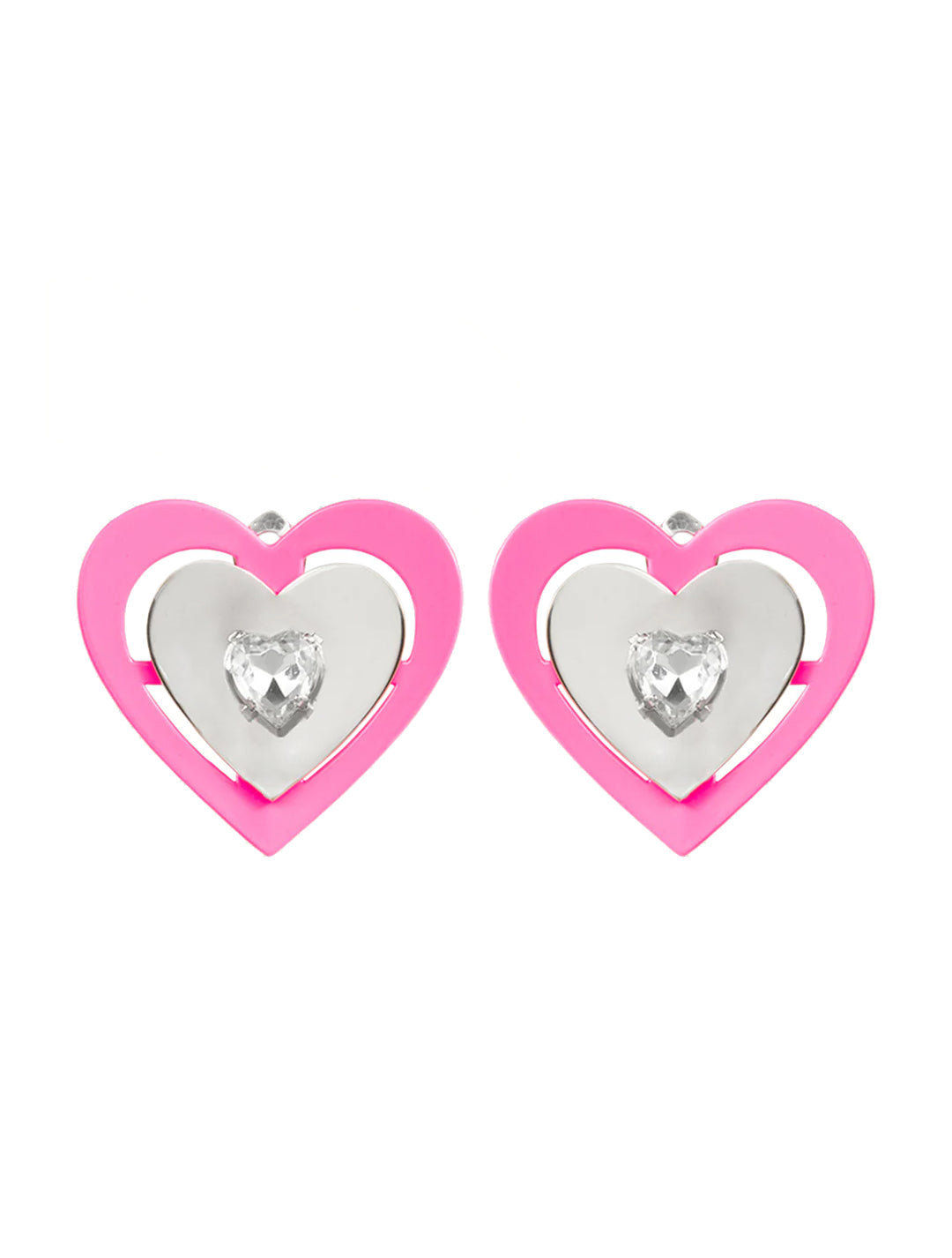 Safsafu Pink Neon Heart Earrings