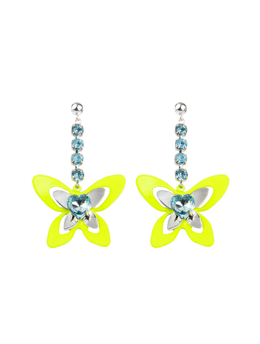 Safsafu Neon Yellow Butterfly Earrings
