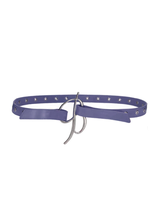 Blumarine Ultraviolet Leather Logo Belt