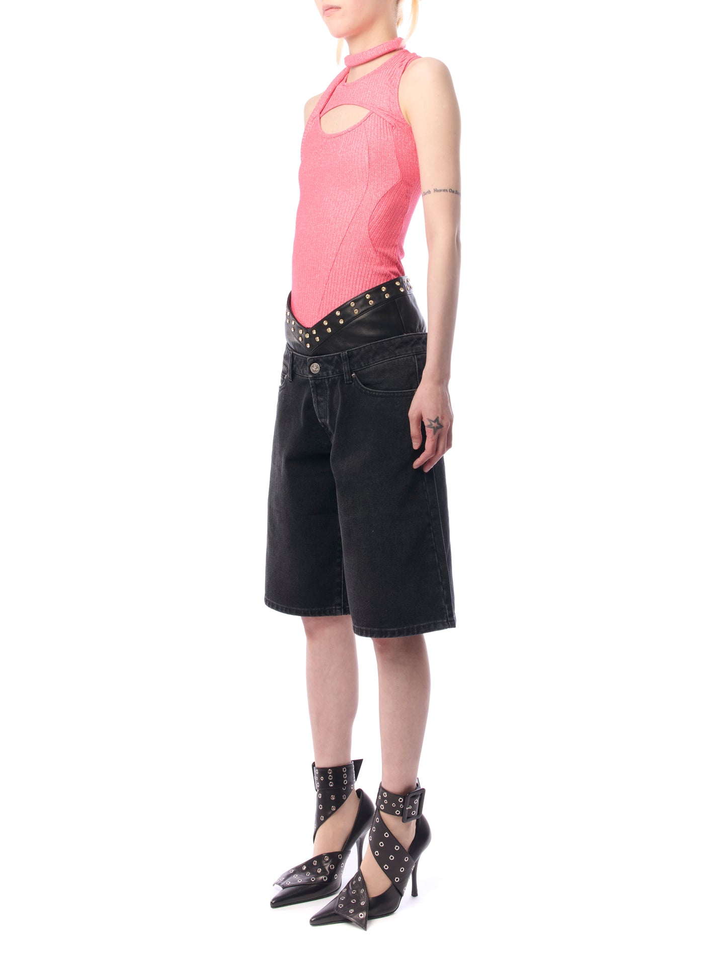Ottolinger Layered Cut-Out Pink Tank Top