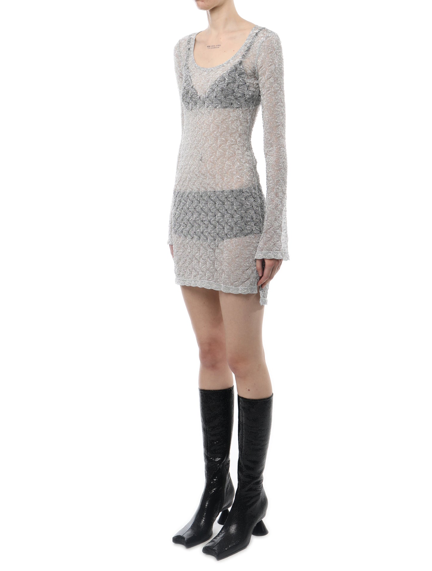 PRISCAVera Metallic Bauble Knit Dress