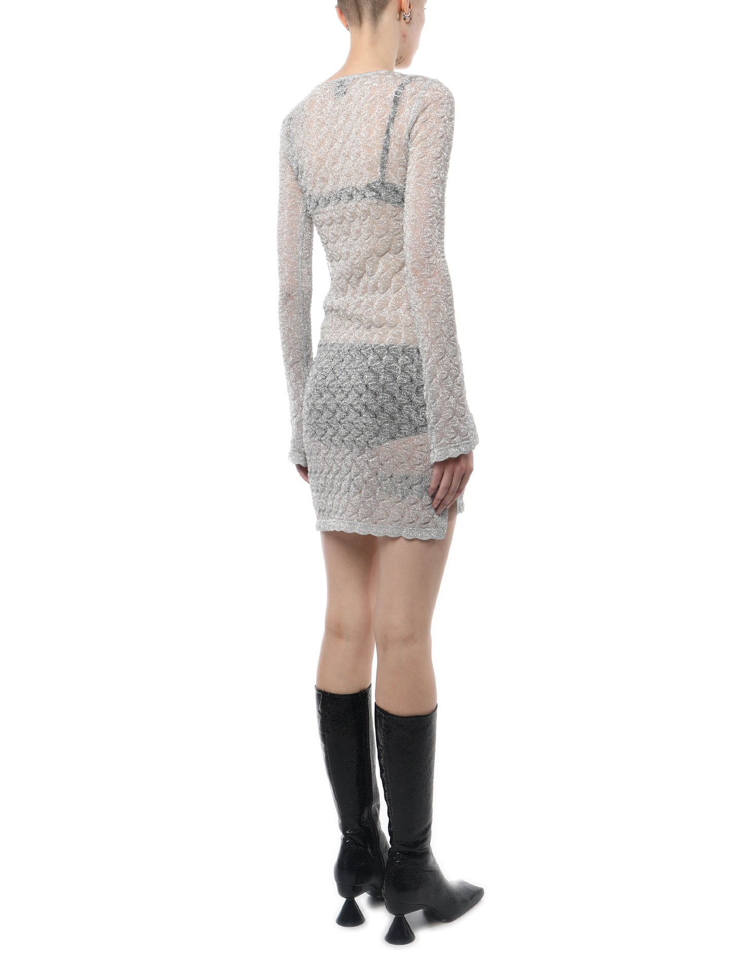 PRISCAVera Metallic Bauble Knit Dress