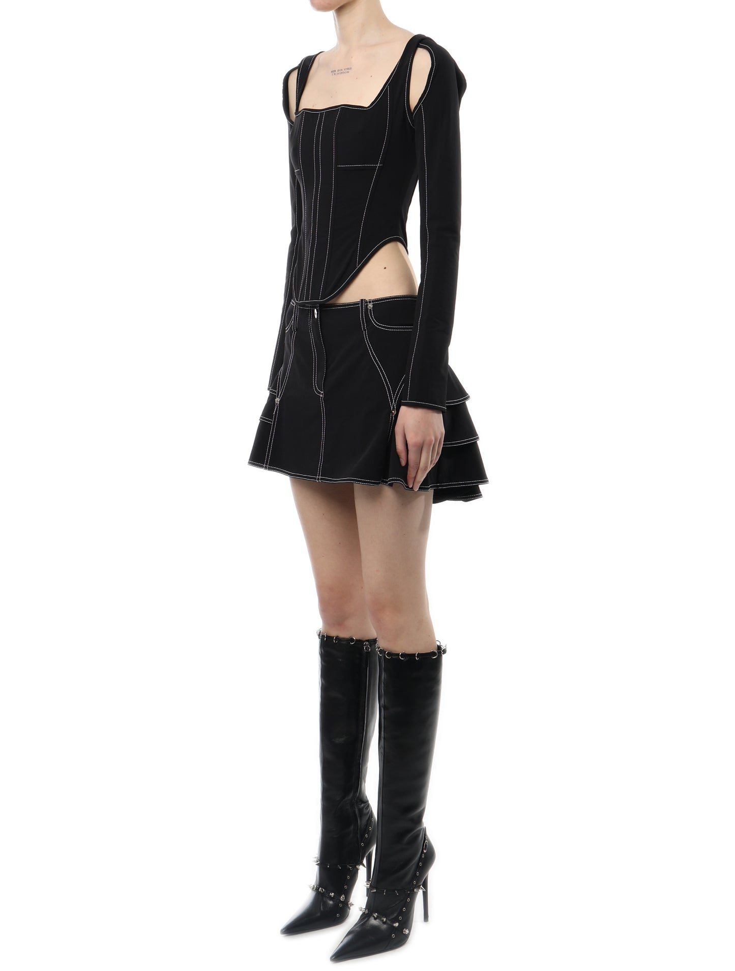 PRISCAVera Ruffle Mini Skirt