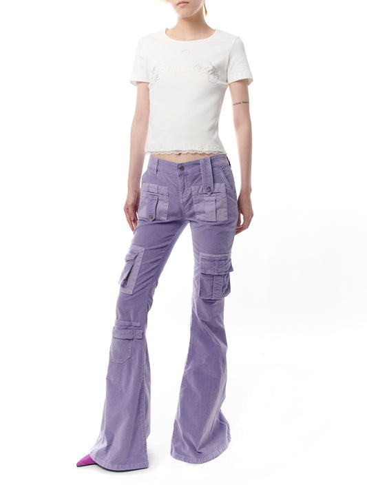 low-rise flared cargo trousers, Blumarine