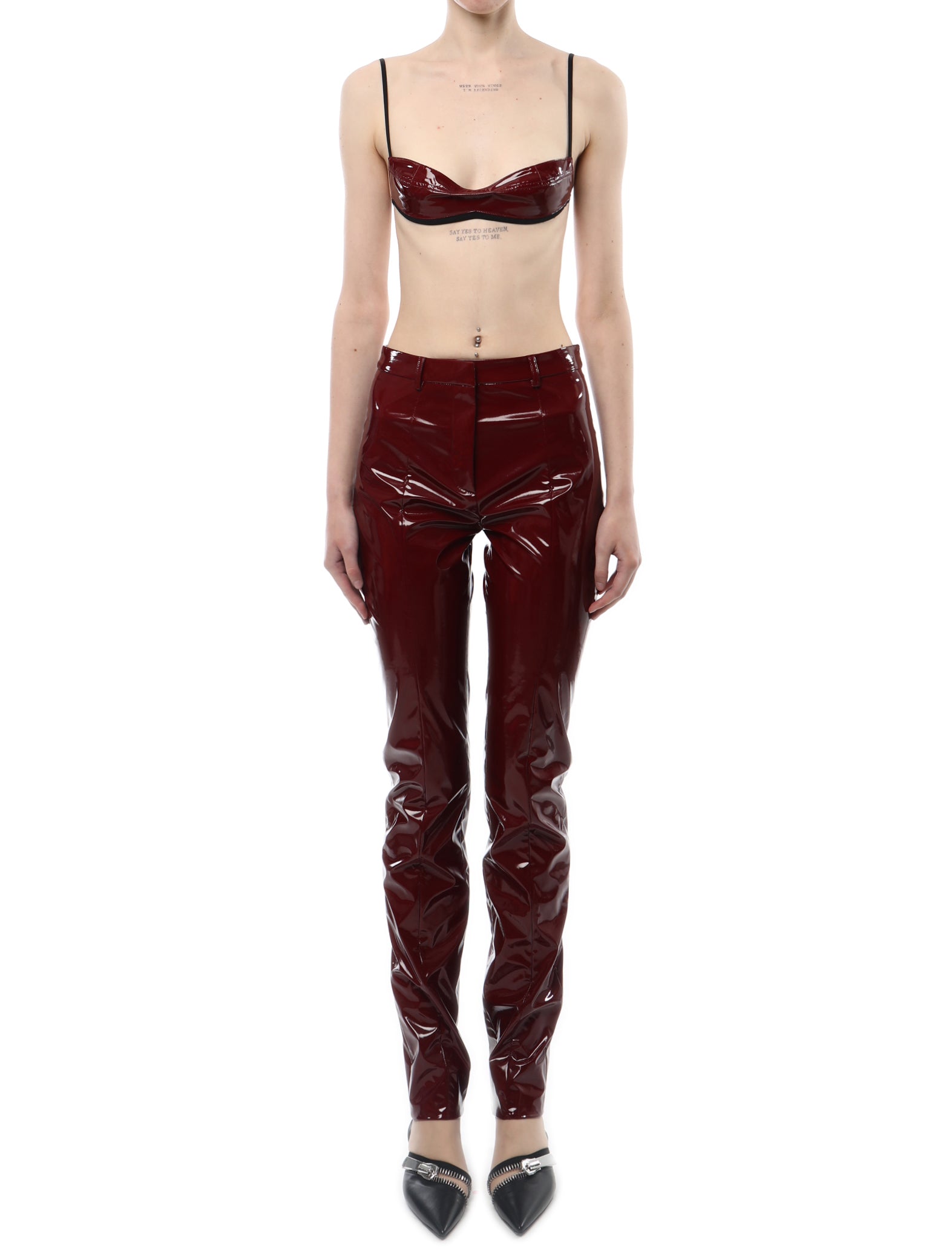 Burgundy hot sale vinyl pants