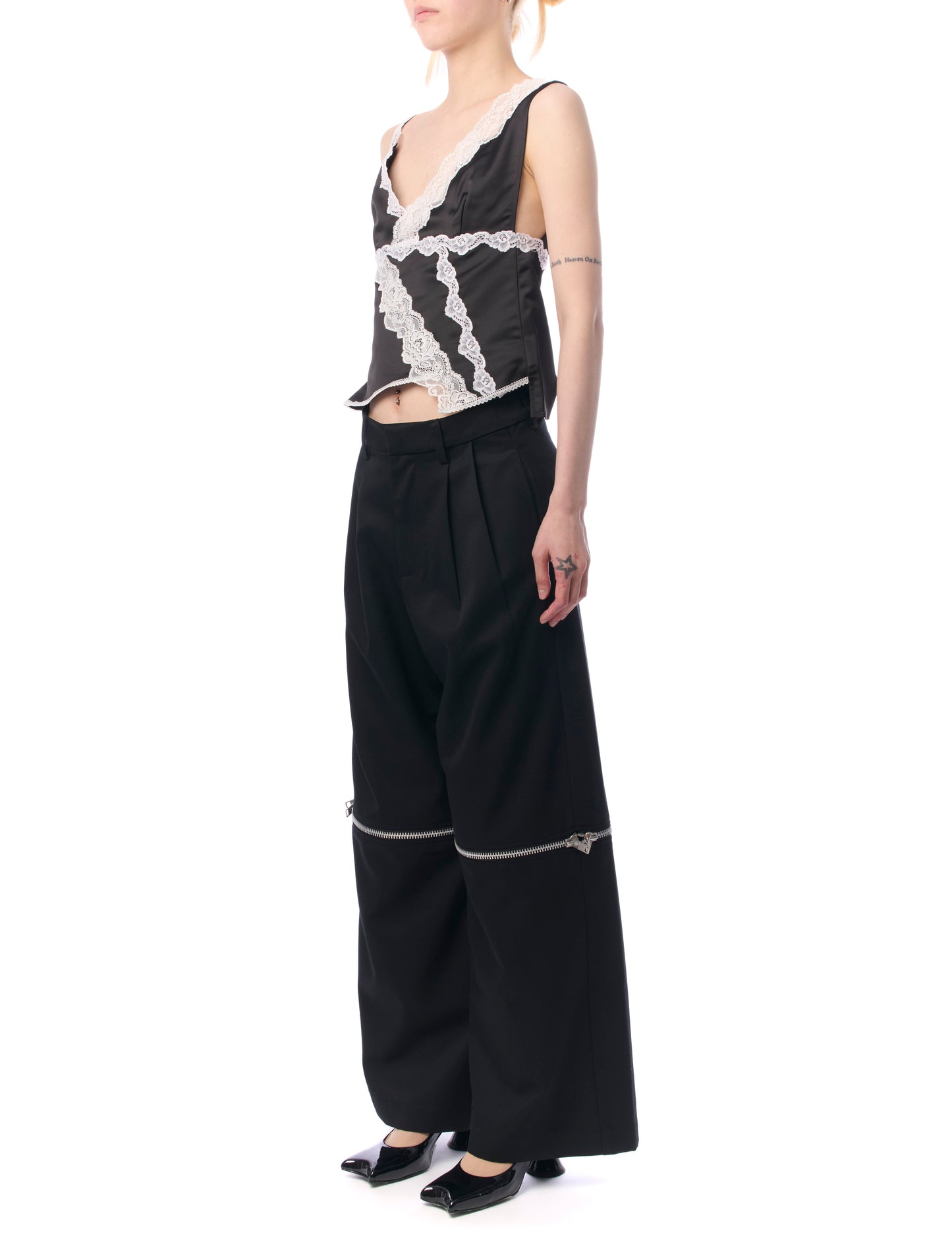 Vaquera Zipper Straight Leg Trousers