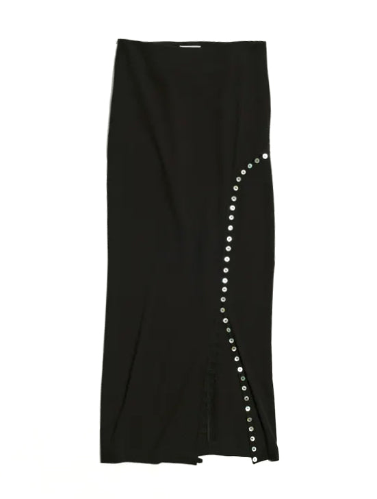AVAVAV Mother of Pearl Button Detail Maxi Skirt