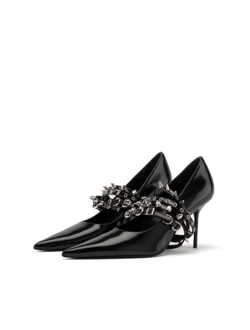 ABRA Black Spike High Heel Pumps