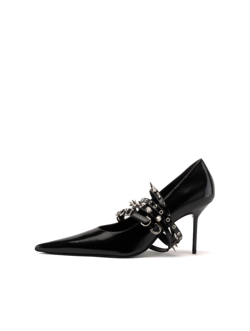 ABRA Black Spike High Heel Pumps