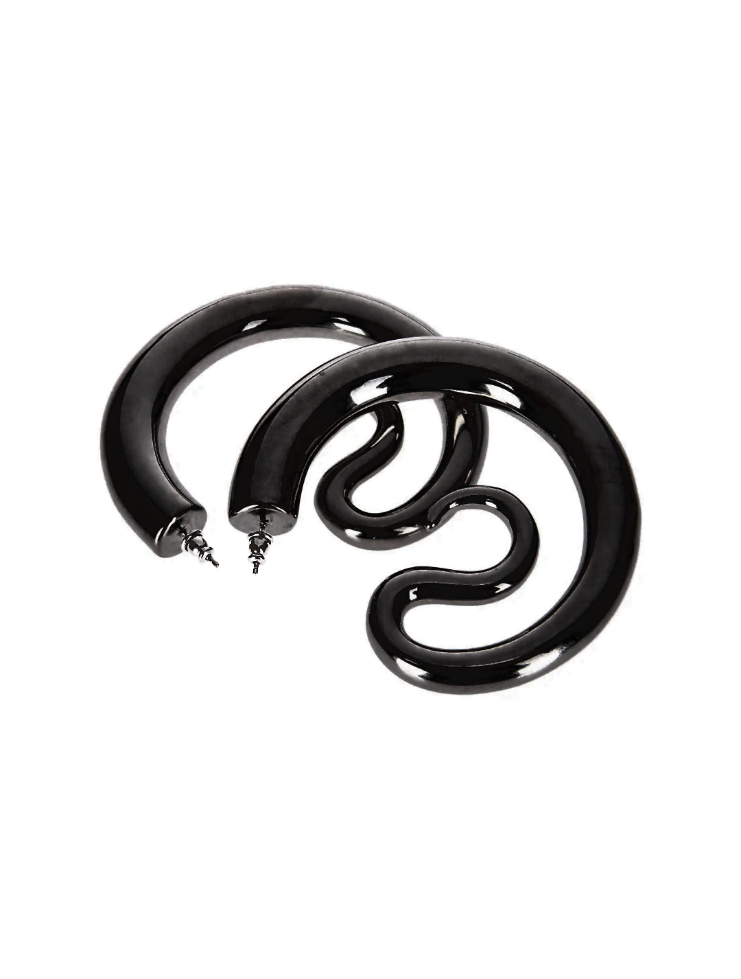 Panconesi Black XL Serpent Hoops