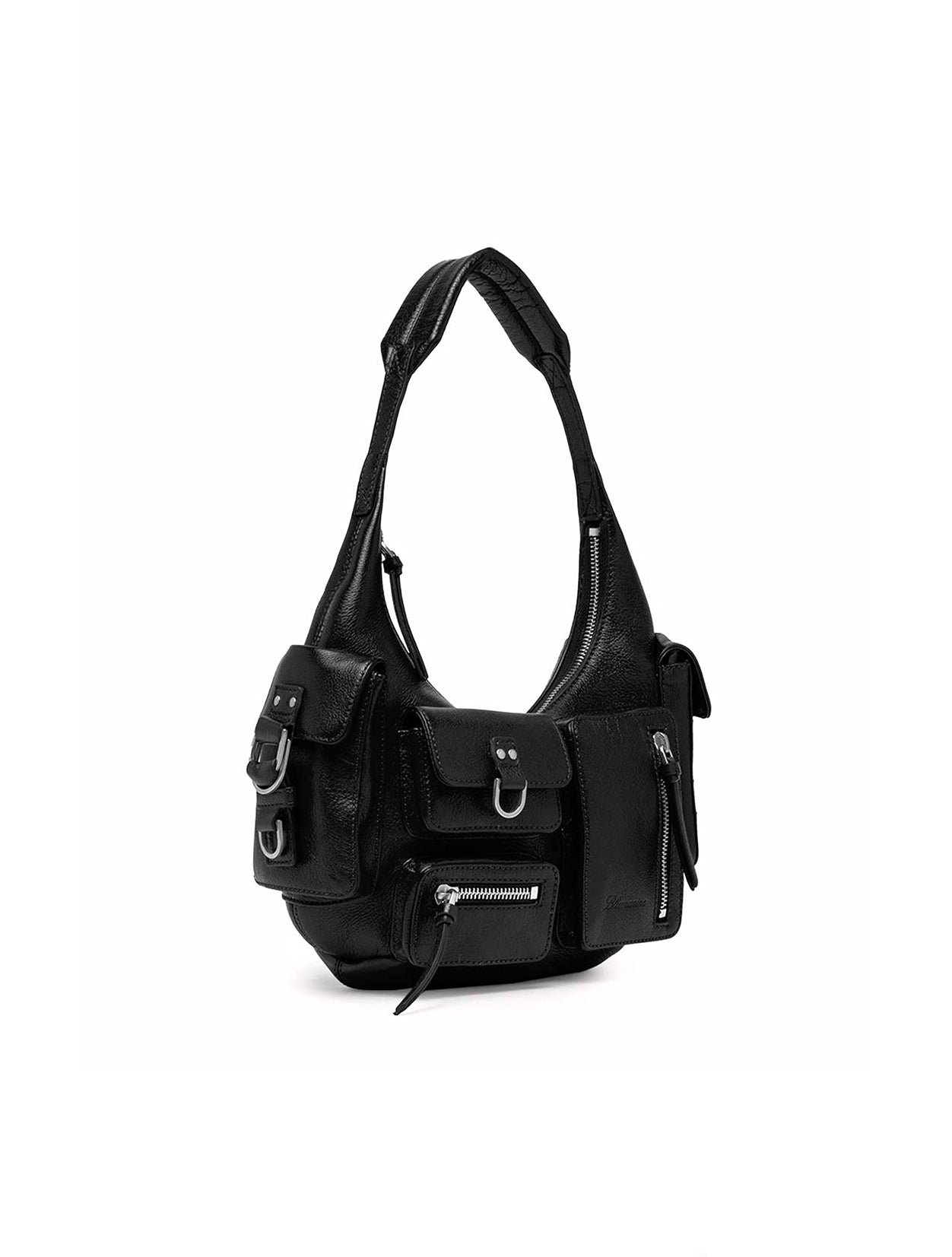Blumarine Small Black Cargo Pocket Hobo Bag