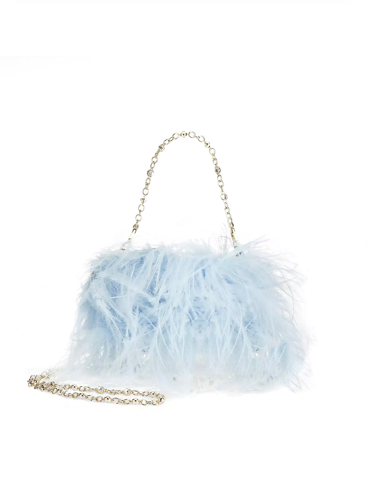 blue ostrich bag